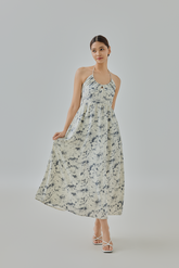 Deirdre Watercolor Halter Maxi Dress